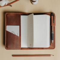 Couverture de carnet A5 pliable en cuir véritable de luxe écologique, rechargeable, pour le bureau, cadeau d'affaires
