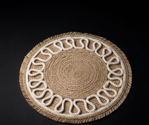 Set de table personnalisé en jute et coton tissé à la main, antidérapant, pour table à manger - Product Image 2