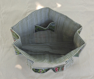 Sac fourre-tout en coton matelassé fait main, imprimé floral vert foncé, sac de shopping bohème - Product Image 5