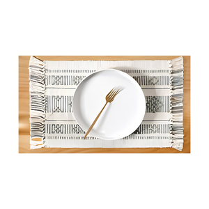 Mantel Azul para Mesa de Comedor con Manteles Individuales a Rayas a Juego, Juego de Mantelería Tejida para Cocina, Hogar, Restaurante, Hotel, Eventos - Product Image 2