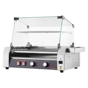 Griglia Professionale per Hot Dog con 18 Rulli in Acciaio Inox, 1050W, Doppia Temperatura, per Cottura Professionale - Product Image 1