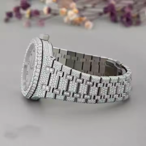 Best Quality Limited Edition Sport Fashion Hip Hop Style Analog Stainless Steel <b>Watch</b> Luxurious Fully Moissanite <b>Diamond</b> Iced - Product Image 3