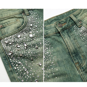 New Stitched Rhinestone Shorts Custom Made Anti wrinkle Breathable High Quality Rhinestone Shorts with in Wholesale Rate - Product Image 5