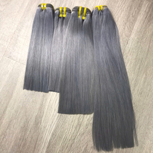 วิกผม100% สั้นของมนุษย์แท้จากเวียดนามชุดผมต่อแบบตรงมีสีเทา - Product Image 3