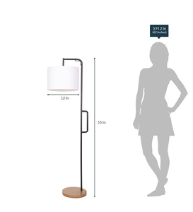 Lampe de sol club de luxe avec abat-jour en tissu blanc et base en métal, OEM ODM, faible MOQ, prix d'usine, vente en gros, approvisionnement en vrac - Product Image 3