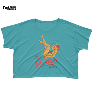 T-shirts décontractés slim fit écologiques de créateur pour femmes, différentes couleurs, logo personnalisé, 200 g/m², hauts courts légers – Vente en gros - Product Image 1