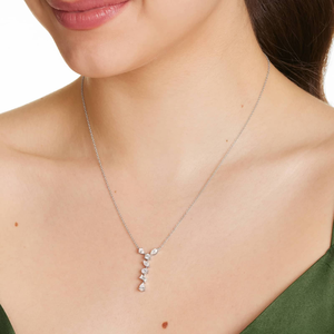 Collier chaîne minimaliste en argent 925 de luxe, serti de diamants Moissanite étincelants, bijoux raffinés, cadeau pour femmes - Product Image 4
