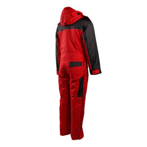 Mono de poliéster negro impermeable y transpirable para hombre con capucha y cremallera frontal, con aislamiento de forro polar para uso en exteriores. - Product Image 4