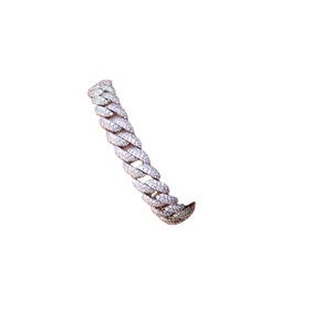 Brazalete Unisex de 10 mm Estilo Hip Hop Rapero, Hecho a Mano, Eslabones Cubanos, Plata de Ley, Chapado en Oro Blanco, Personalizable, Regalo - Product Image 1