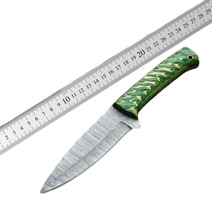 Premium Handmade Damascus Fixed Blade Hunting/Utility Knife with Wood Handle Leather Sheath OEM for Wholesale USA Europe - Product Image 5