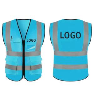 Chalecos de seguridad de malla para hombres y mujeres con 8 bolsillos y cremallera frontal, ropa de trabajo de invierno, chaleco reflectante de seguridad para ingenieros - Product Image 1