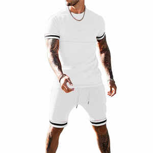 Ensemble chemise et short 2026 pour homme – Deux pièces à manches courtes, personnalisable avec logo de designer – Vêtements d'été pour homme 100 % coton - Product Image 5