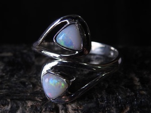 Australian Opal Ring Multi <b>Fire</b> Stone 925 Sterling Silver Jewelry Adjustable Size Gift For Her Handmade Jewelry One Of A Kind MS - Product Image 3