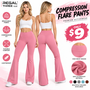 Leggings acampanados de cintura alta para mujer, pantalones de yoga con control de abdomen, ropa deportiva, pantalones de compresión acampanados, mallas de ropa deportiva para mujer - Product Image 1