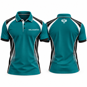 Camiseta de Polo Personalizada Color Verde Azulado para Pickleball y Pádel para Hombre |   Ropa Deportiva de Alto Rendimiento para Deportes de Raqueta, Transpirable y de Secado Rápido - Product Image 1