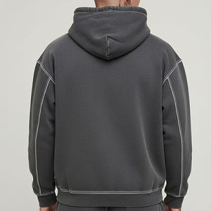 Prix de gros – Nouveaux sweats à capuche surdimensionnés en molleton 100 % coton, coupe ample, coupe-vent, respirants, haute qualité, personnalisables pour l'hiver - Product Image 2