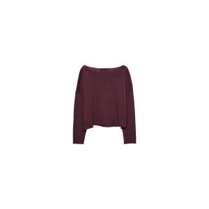 เสื้อสเวตเตอร์ถักทรงโอเวอร์ไซส์สำหรับผู้หญิง สีพื้น ไหล่ตก แขนยาว คอกลม ผ้าฝ้ายระบายอากาศ เสื้อฤดูร้อน - Product Image 6