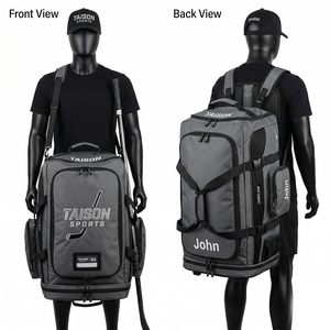 Bolsa de Hockey sobre Hielo de Tela Oxford Premium de 900 GSM, Gris y Negro, Multipanel, con Bordado Personalizado, Resistente, para Viajes - Product Image 1