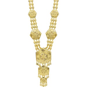 Wholesale 14K18K24K Gold Plated Traditional Dubai Style Long Jewelry Set Middle East Gold Fashion Set Bridal Turkish Design Set - Product Image 3
