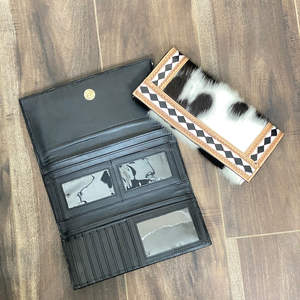 กระเป๋าคลัทช์หนังวัวแท้สไตล์โบฮีเมียนลายตาราง  งานแกะสลักมือ  สำหรับผู้หญิง  ดีไซน์เก๋  ใส่บัตรเครดิตได้  ขายส่ง - Product Image 6