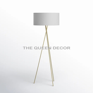Factory Bulk White Fabric Shade Round Shape Aluminum Metal Floor Lamps <b>Indoor</b> <b>Lighting</b> Living Room Decoration - Product Image 2