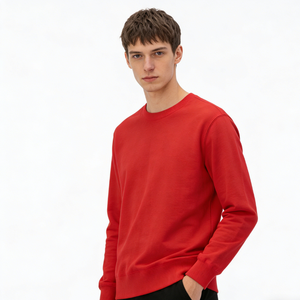 Sweat-shirt personnalisé en coton tricoté uni pour homme, sérigraphié, 100 % coton, 300 g, anti-boulochage, respirant, idéal pour le printemps - Product Image 3