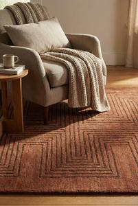 Tapis d'intérieur en laine tuftée à la main de qualité supérieure, couleur brun rouille, antidérapant, motif abstrait, pour salon, fabriqué en Inde - Product Image 4