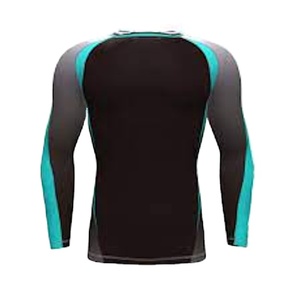 เสื้อแรชการ์ดแขนยาว UPF 50 + สำหรับผู้ชายสีแดงไล่ระดับสีมีโลโก้ด้านหน้าตามสั่งระบายอากาศและกันยูวี - Product Image 1