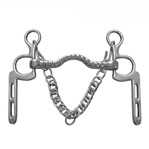 บิตม้าแบบมืออาชีพ ทำจากสแตนเลส พร้อมโซ่ บิตแบบ Snaffle อุปกรณ์ขี่ม้า - Product Image 6