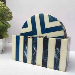Ensemble de sous-verres de luxe en os incrusté, faits à la main, 4x4 pouces carrés, disponibles en différentes couleurs - Tradebyd - Product Image 2