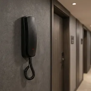 Téléphone mural en plastique noir, portable, pour hôtel - Product Image 6