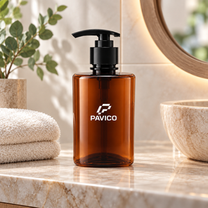 250ml Amber PET Oval Cosmetic <b>Pump</b> <b>Bottle</b> 28mm <b>Shampoo</b> Lotion Body Wash Personal Care Packaging OEM ODM Manufacturer Vietnam - Product Image 5