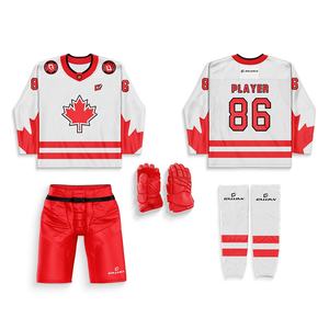 Ensemble de hockey sur glace à sublimation respirant personnalisé pour adultes/jeunes comprend un short en jersey Chaussettes-Uniforme de hockey sur glace de qualité OEM/ODM - Product Image 2