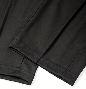 Men's Black Long Sleeve T-Shirt Pants Set Crew Neck Solid 92% Polyester Casual Knitted Breathable High Quality Quick Dry Autumn - Product Image 6