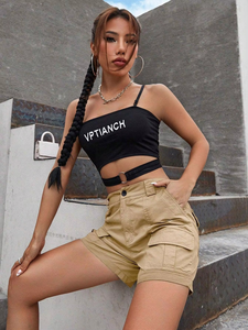 Nouvel Arrivage – Short de Fitness Femme Taille Haute Personnalisé, Grande Taille, Respirant, Disponible en Gros - Product Image 4