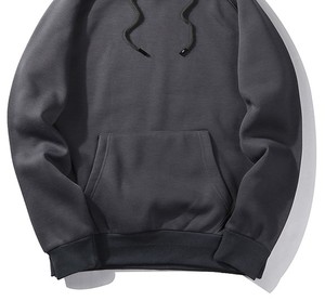 Sweat-shirt à capuche pour homme, couleur unie, coton, tissu molletonné, décontracté, vêtement d'automne, coupe classique, avec poche - Product Image 3