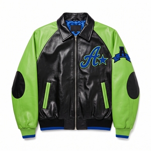 Custom Coated Stand Collar Varsity <b>Jacket</b> <b>Men's</b> Embroidered Logo <b>Baseball</b> Bomber <b>Jacket</b> OEM Streetwear Manufacturer - Product Image 2