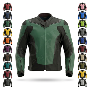 Chaqueta de Motociclista de Cuero Genuino con Paneles de Malla, Último Modelo, Elegante, Equipo de Protección Premium para Motociclistas, Ropa Exterior Moderna para Moto, OEM - Product Image 1