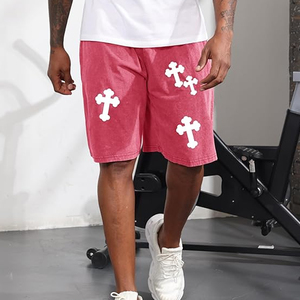 กางเกงขาสั้นทรงโอเวอร์ไซส์ผ้าฝ้ายเฟรนช์เทอร์รี่ฟอกสีแบบวินเทจ พิมพ์ลายสกรีน ปักลาย - Product Image 2