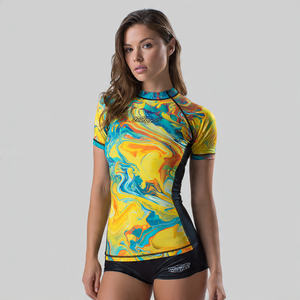 Camiseta de Protección Solar Estampada para Mujer, Ropa de Playa, Camiseta Ajustada Estampada de Manga Corta para Mujer - Product Image 5