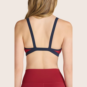 Sujetador Deportivo OEM Personalizado de Alto Impacto para Gimnasio, Cuello en V, Sexy, con Bloques de Color, para Yoga, Entrenamiento, Fitness, para Mujer - Product Image 3