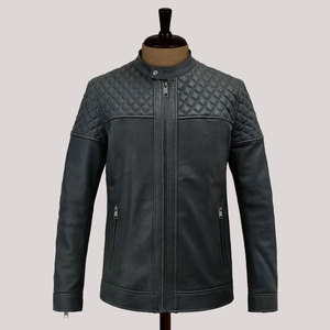 Veste en cuir marron vieilli pour homme, qualité supérieure, style motard, en peau de mouton, vente directe usine, modèle très prisé - Product Image 1