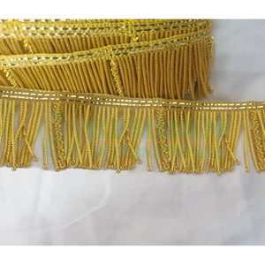 Frange en fil doré de 6 cm de qualité supérieure pour vêtements, garnitures élégantes pour vêtements de cérémonie, franges en fil de métal pour ornements de vêtements. - Product Image 4
