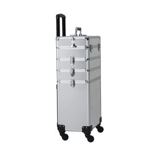 Valigia per Trucco in Alluminio 4-in-1 con Manico Intercambiabile, Borse e Custodie per Cosmetici Argento - Product Image 2