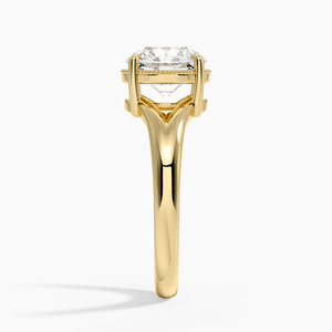 Bague de fiançailles solitaire en diamant à tige fendue et bordure milgrain - Product Image 2