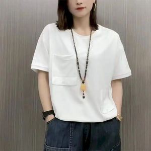 T-shirts Oversize Femme Tendance 2025 – Nouveauté Décontractée à Manches Courtes avec Poches, Coupe Ample Amincissante, Style Y2K, T-shirt Léger d'Été - Product Image 5