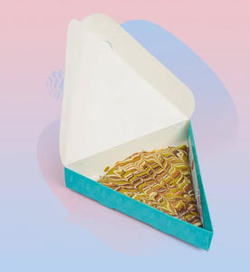 กล่องบรรจุภัณฑ์กระดาษเป็นมิตรกับสิ่งแวดล้อมสำหรับเบเกอรี่เค้กจัดเลี้ยงมินิเบอร์เกอร์ครัวซองต์เครปสามเหลี่ยมออกแบบลายนูนซูชิ - Product Image 1