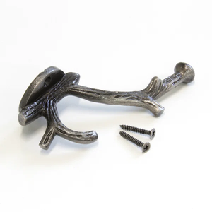 Vintage Branch Style Coat <b>Hook</b> Heavy Duty Rustic Zinc Alloy <b>Wall</b> Hanger Antique Silver <b>for</b> Farmhouse Entryway & Mudroom <b>Hooks</b> - Product Image 3