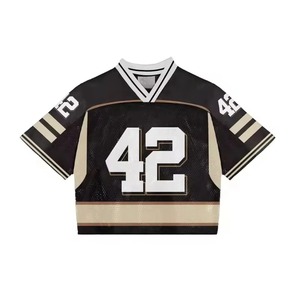 Maillot de football américain pour supporters, 100 % polyester, impression par transfert thermique, logo personnalisé, vêtements de sport d'équipe OEM, vente en gros - Product Image 2