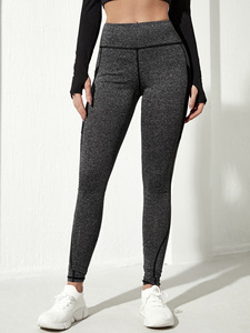 Leggings de yoga pour femmes de haute qualité, taille élastique, nouveaux pantalons élégants, contraste de couleurs, poche, logo personnalisé, meilleur fabricant - Product Image 4